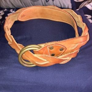 DOUBLE RL RALPH LAUREN LEATHER BRAIDED BELT~SIZE 36